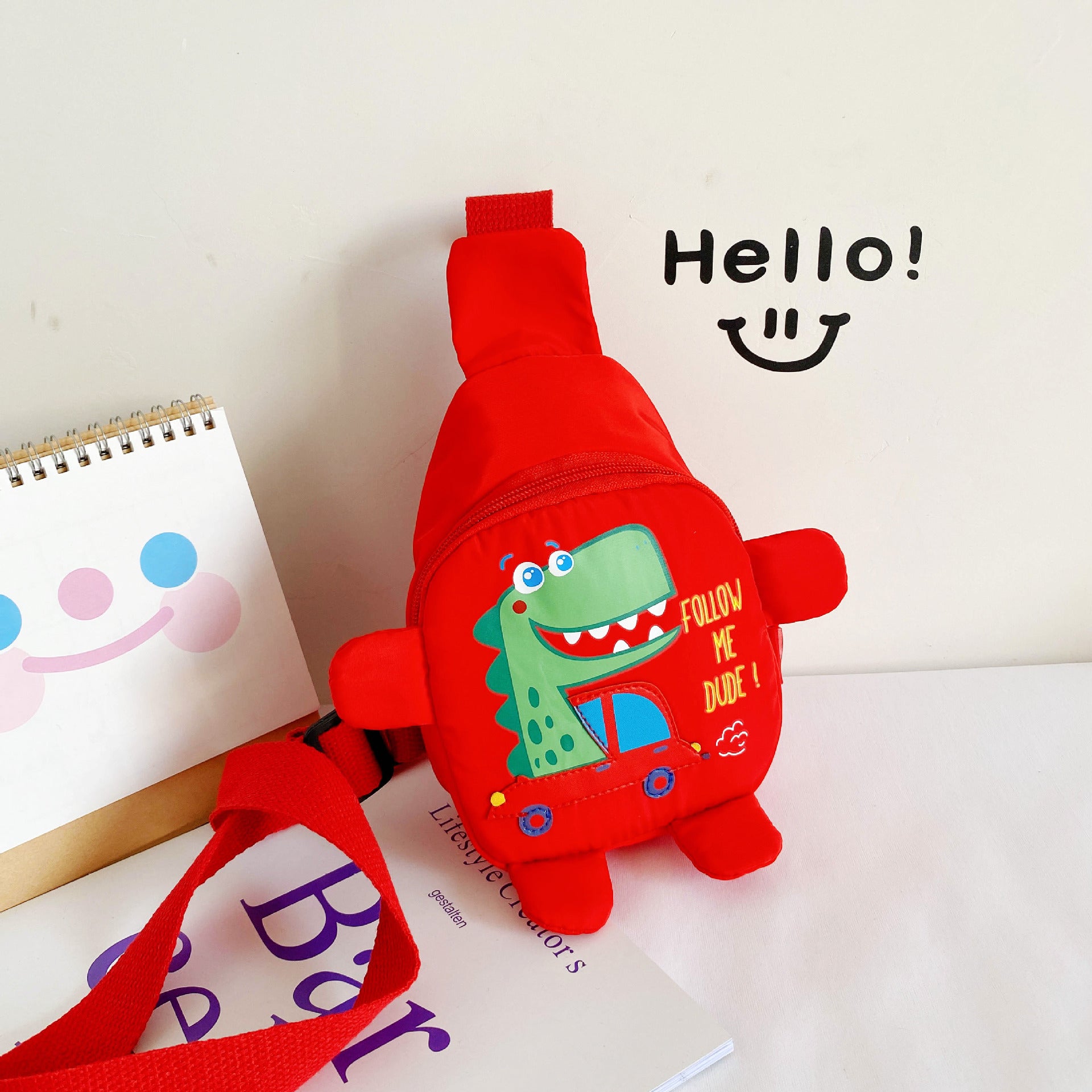 Wholesale Nylon Cartoon Dinosaur Kids Chest Bag